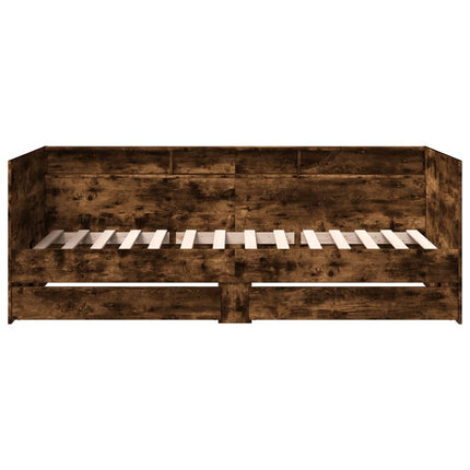 daybed med skuffer uden madras 100x200 cm røget eg
