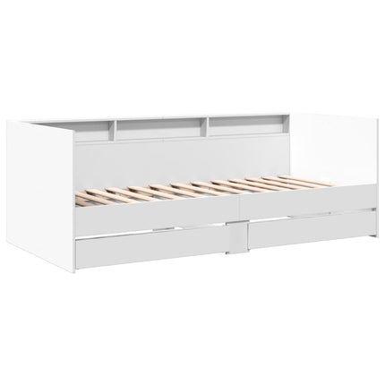 daybed med skuffer uden madras 90x200 cm hvid