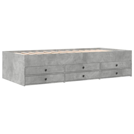 daybed med skuffer uden madras 100x200 cm betongrå
