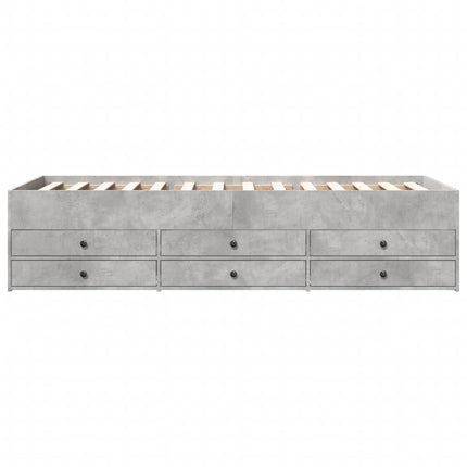 daybed med skuffer uden madras 90x190 cm betongrå