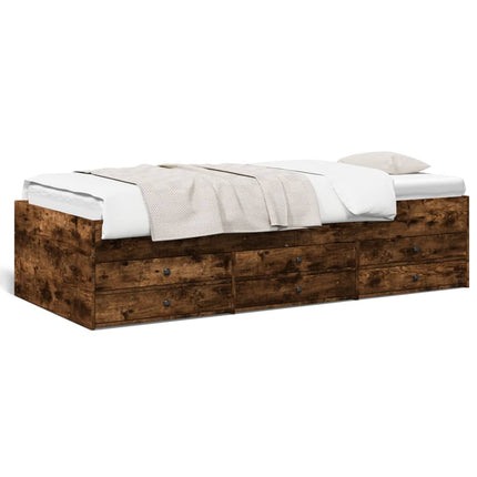 daybed med skuffer uden madras 90x190 cm røget eg