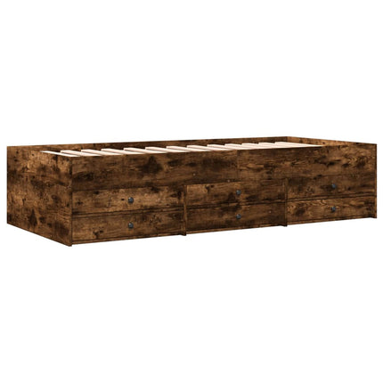daybed med skuffer uden madras 90x190 cm røget eg