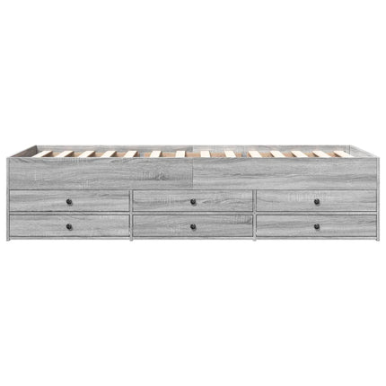 daybed med skuffer uden madras 90x190 cm grå sonoma-eg