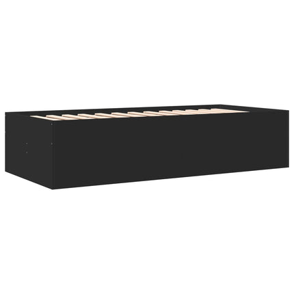 daybed med skuffer uden madras 75x190 cm sort