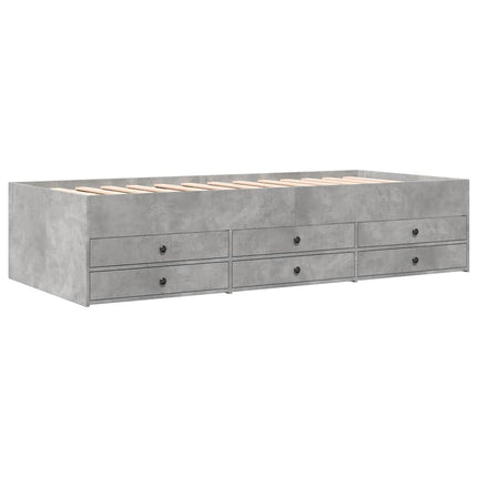 daybed med skuffer uden madras 75x190 cm betongrå