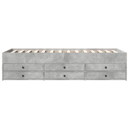 daybed med skuffer uden madras 75x190 cm betongrå