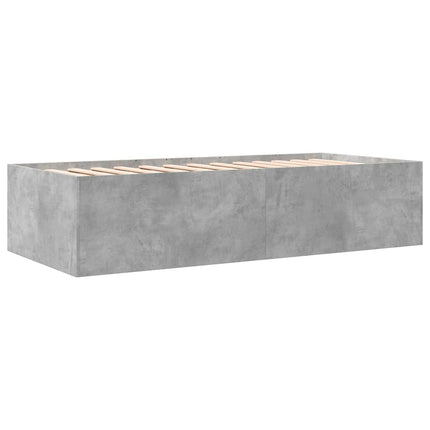 daybed med skuffer uden madras 75x190 cm betongrå