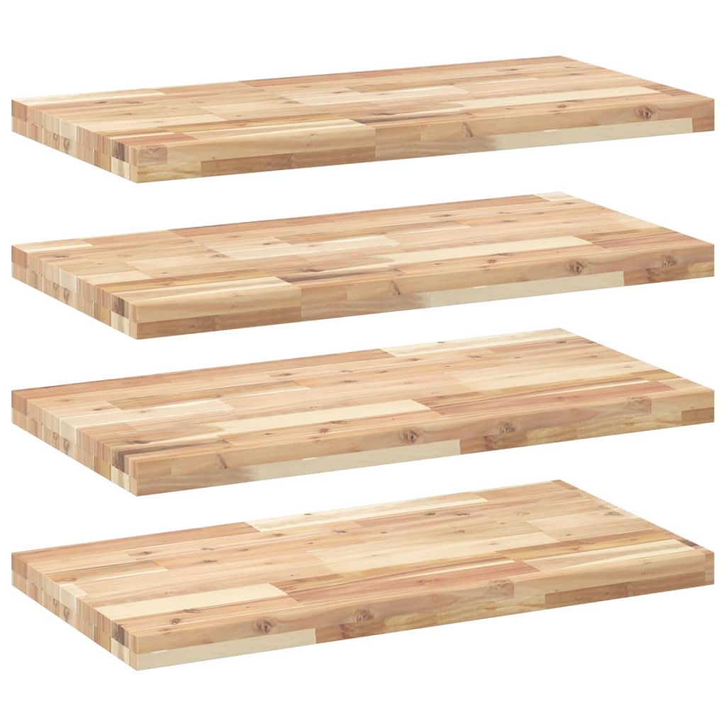 væghylder 4 stk. 100x40x4 cm ubehandlet massivt akacietræ