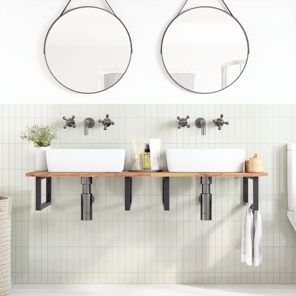bordplade til toiletbord 120x50x2 cm ubehandlet massivt akacie
