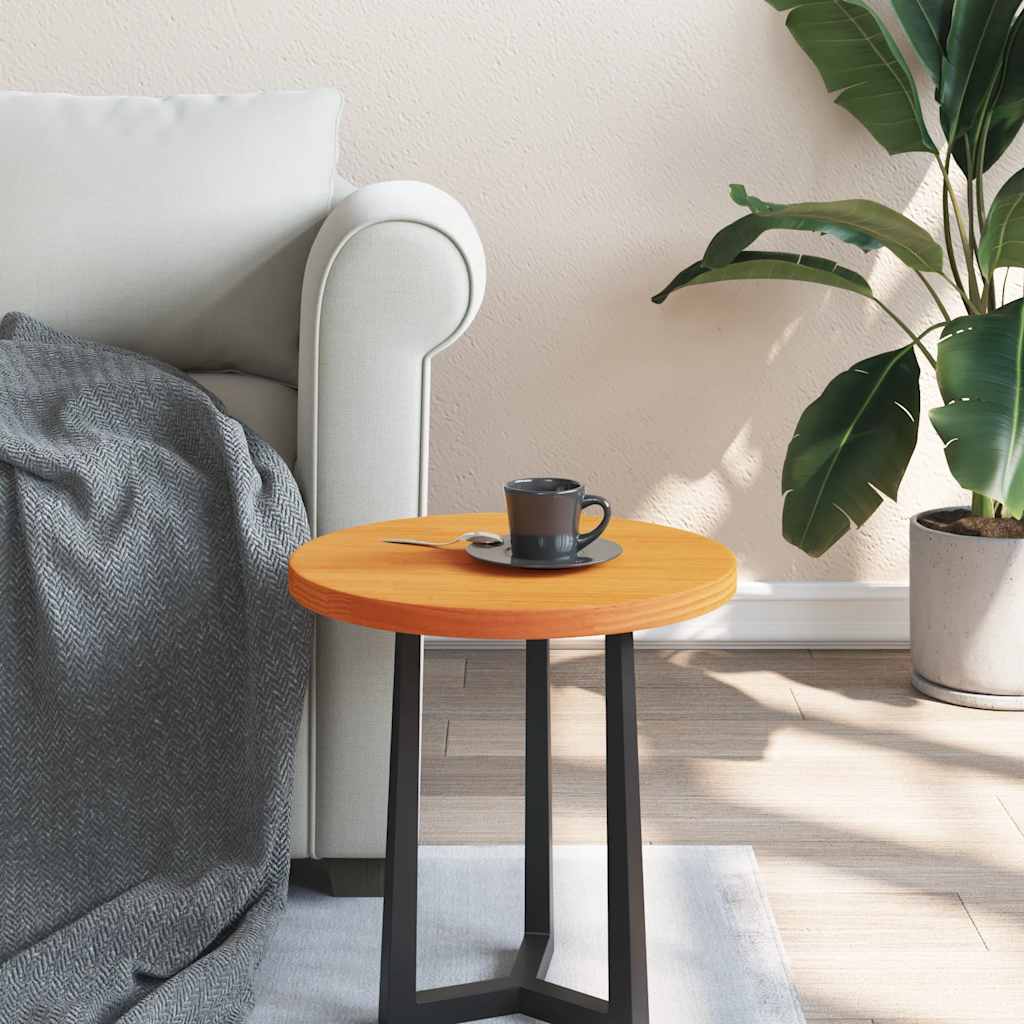 bordplade Ø40x2,5 cm rund massivt fyrretræ gyldenbrun