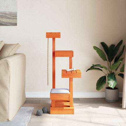 kradsetræ 45,5x49x103 cm massivt fyrretræ gyldenbrun