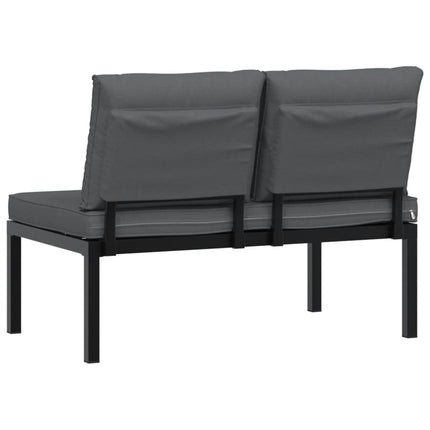 havebænk med hynder aluminium sort
