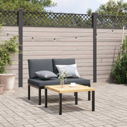 havebænk med hynder aluminium sort