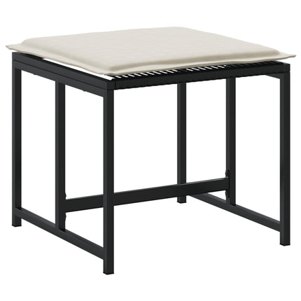 haveskamler 4 stk. med hynder polyrattan sort