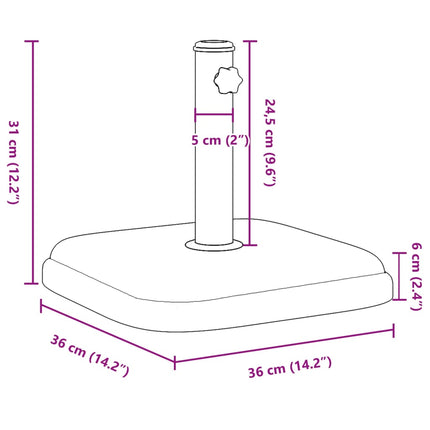 parasolfod til Ø32/35/38 mm stænger 11 kg rund