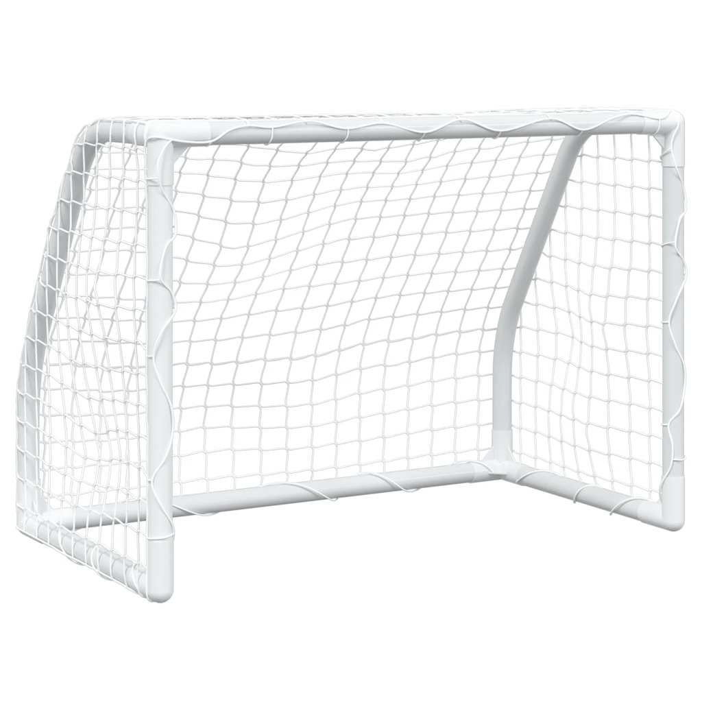 fodboldmål 2 stk. 64x35x48 cm med bold til børn metal hvid
