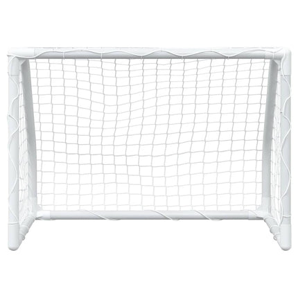 fodboldmål 2 stk. 64x35x48 cm med bold til børn metal hvid
