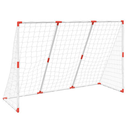 fodboldmål til børn 184x64x124 cm med 2 bolde hvid