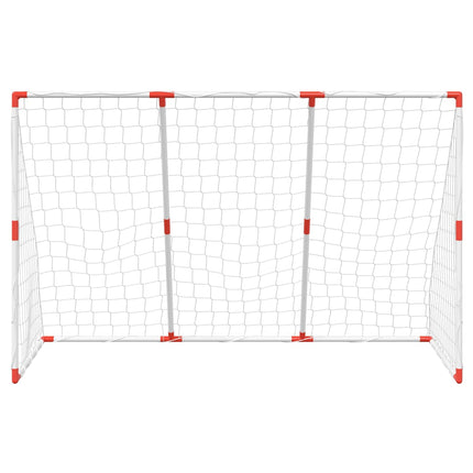 fodboldmål til børn 184x64x124 cm med 2 bolde hvid