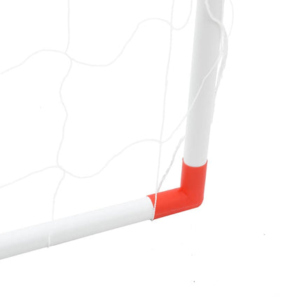 fodboldmål til børn 184x64x124 cm med 2 bolde hvid