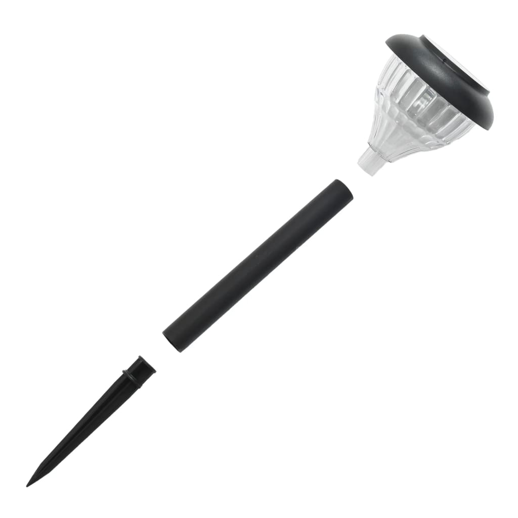 solcellelamper med jordspyd 4 stk. RGB-farver varmt hvidt lys