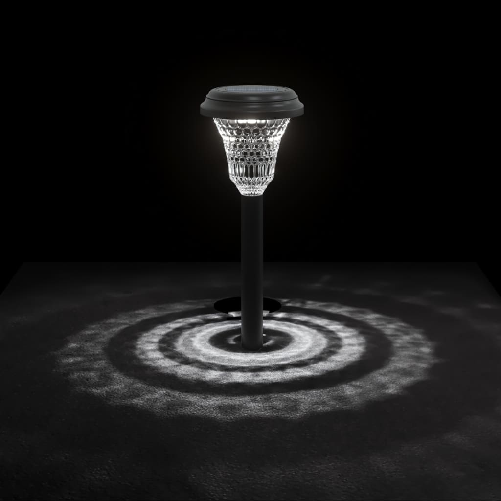 solcellelamper med jordspyd 12 stk. RGB-farver varmt hvidt lys