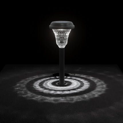 solcellelamper med jordspyd 12 stk. RGB-farver varmt hvidt lys
