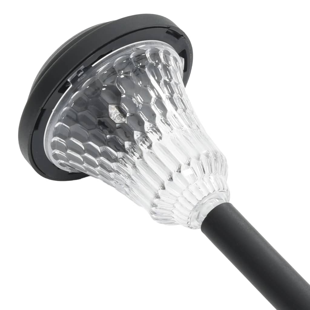 solcellelamper med jordspyd 12 stk. RGB-farver varmt hvidt lys