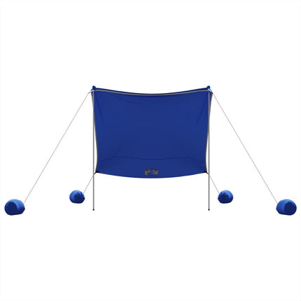 strandbaldakin med sandankre 214x236 cm blå