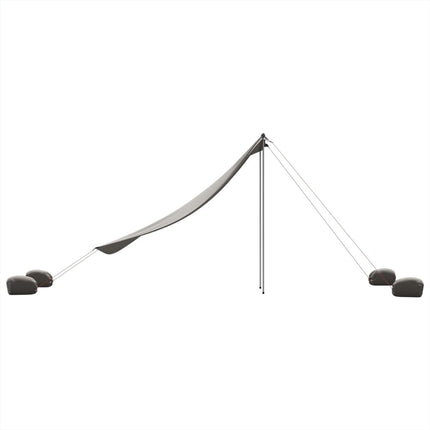 strandbaldakin med sandankre 214x236 cm grå
