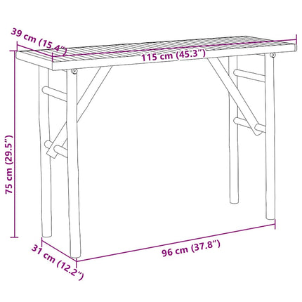 konsolbord 115x39x75 cm bambus