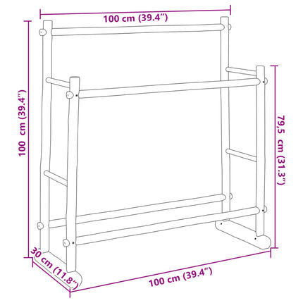 tøjstativ 100x30x100 cm bambus