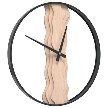 vægur Ø35 cm jern og egetræ brun