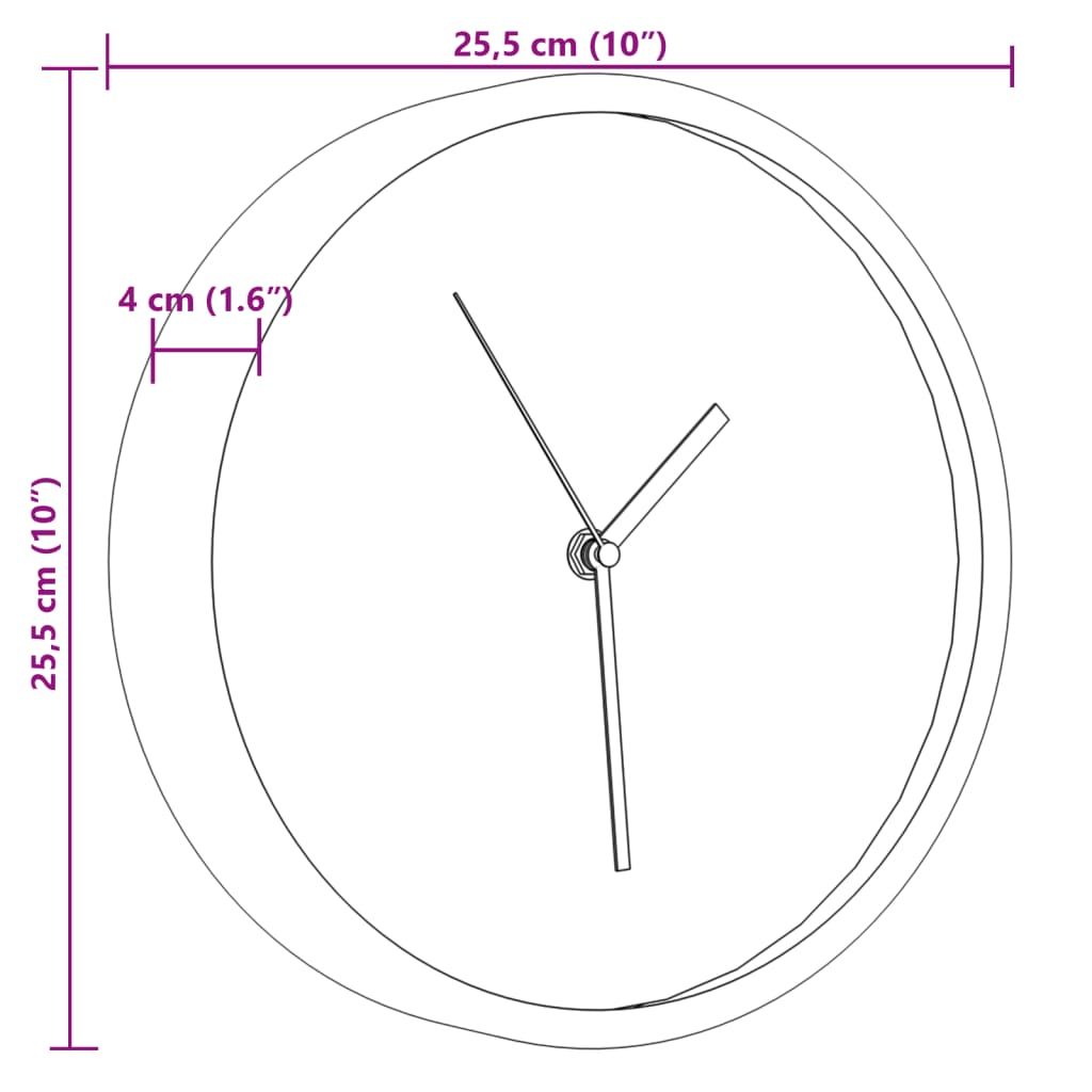 vægur Ø25,5 cm polystyren og glas blå