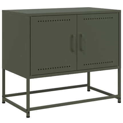 tv-bord 68,5x39x60,5 cm stål olivengrøn