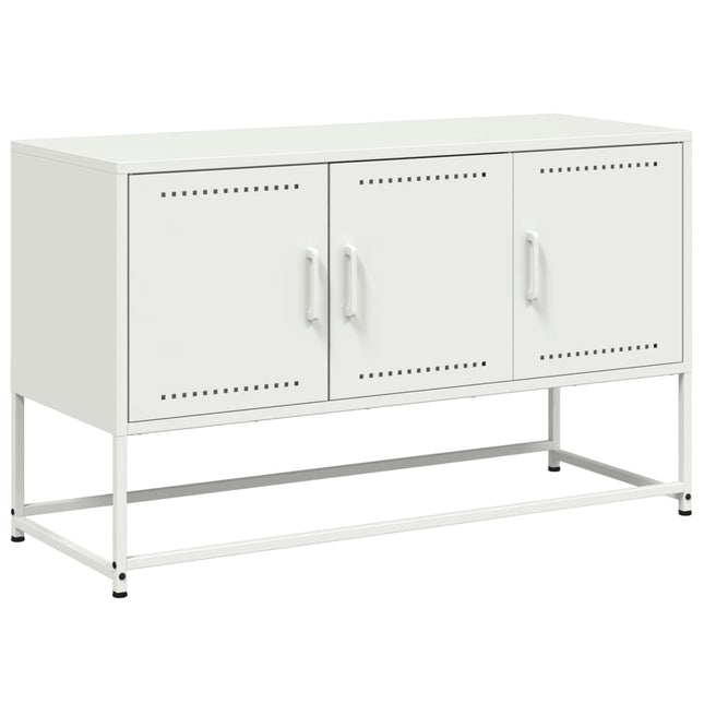 tv-bord 100,5x39x60,5 cm stål hvid