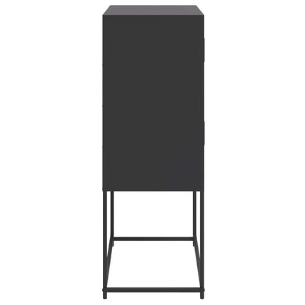 skænk 68,5x38,5x107 cm stål sort