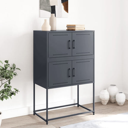 skænk 68,5x38,5x107 cm stål antracitgrå