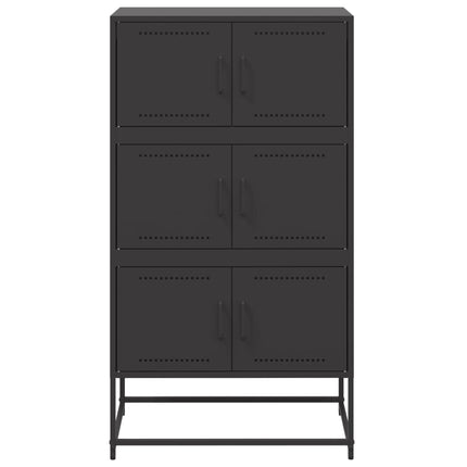 skænk 68,5x38,5x123,5 cm stål sort