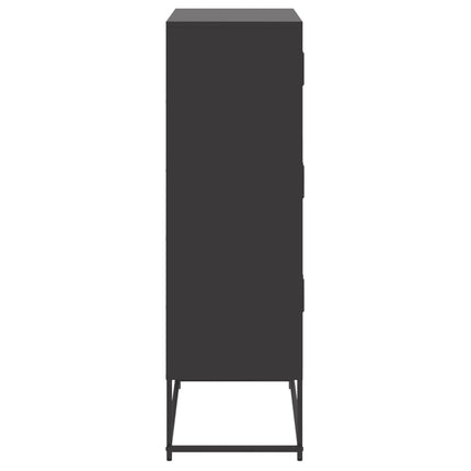 skænk 68,5x38,5x123,5 cm stål sort