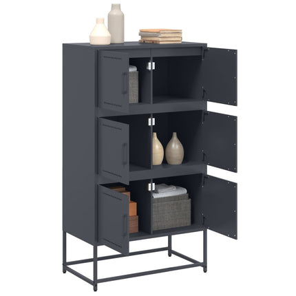 skænk 68,5x38,5x123,5 cm stål antracitgrå