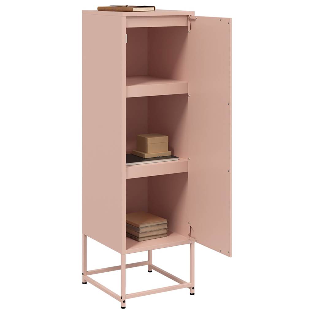 skab 36x39x123 cm stål lyserød