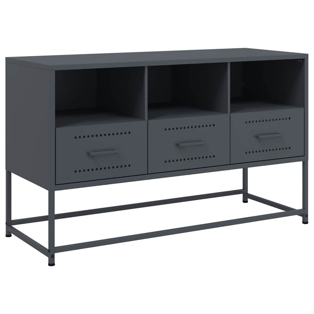 tv-bord 100,5x39x60,5 cm stål antracitgrå