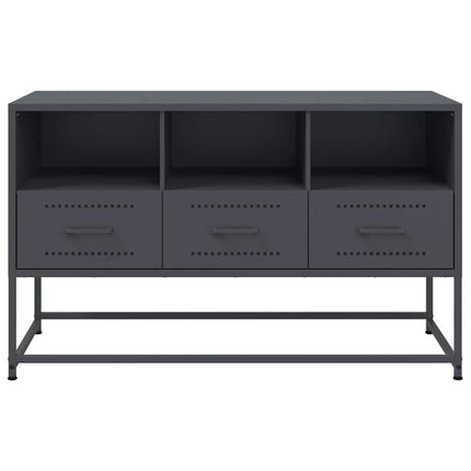 tv-bord 100,5x39x60,5 cm stål antracitgrå