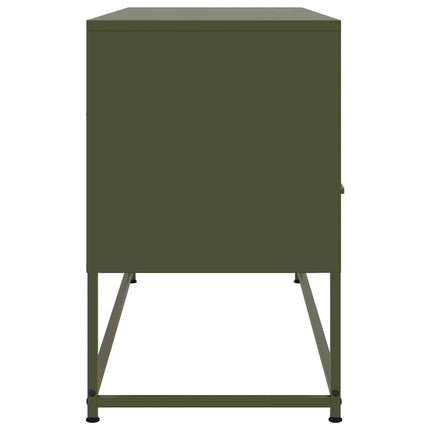 tv-bord 100,5x39x60,5 cm stål olivengrøn