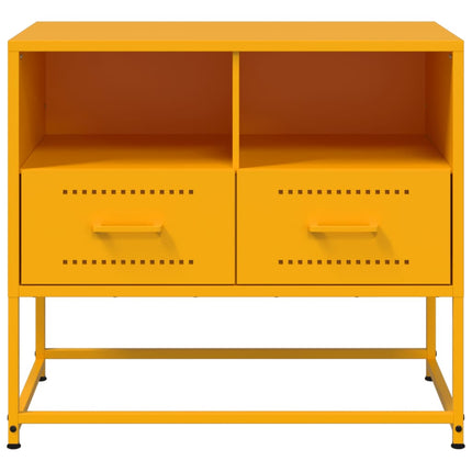 tv-bord 68x39x60,5 cm stål sennepsgul