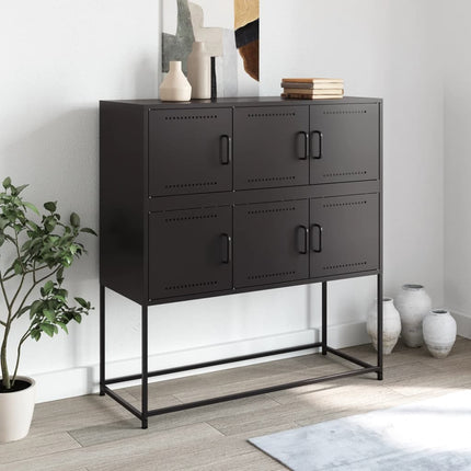 skab 100,5x39x107 cm stål sort
