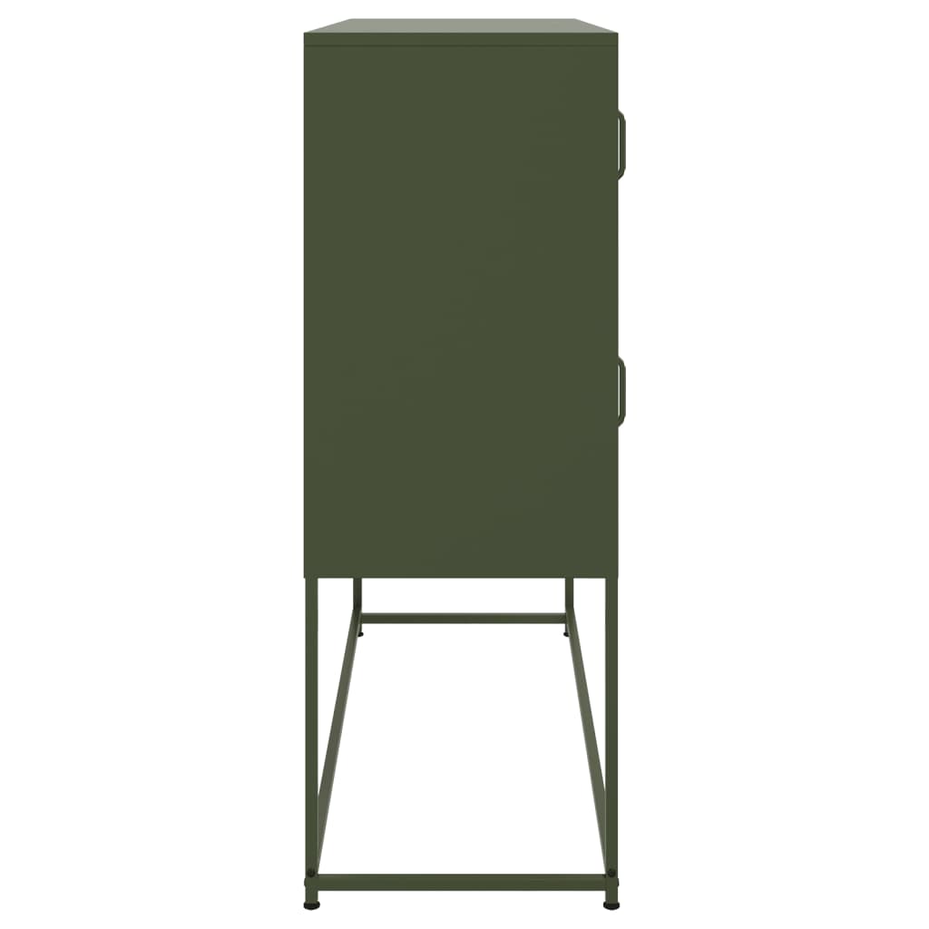 skænk 100,5x39x107 cm stål olivengrøn
