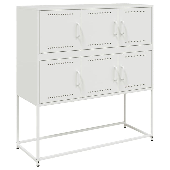 skænk 100,5x39x107 cm stål hvid