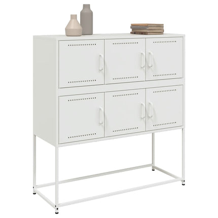 skænk 100,5x39x107 cm stål hvid